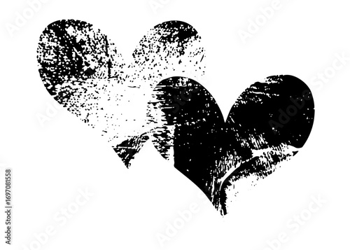 Vector Fragmented hearts depicts separation and heartbreak.
