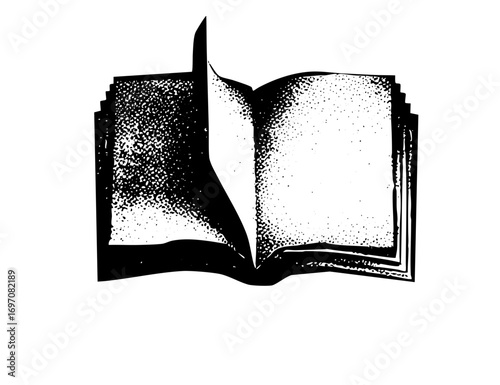 Vector Open book with turned page