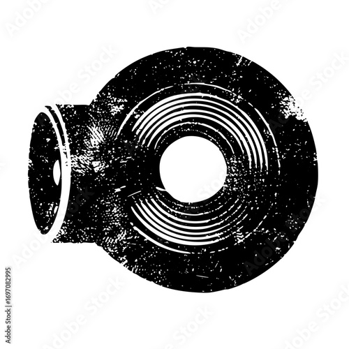 Vector Detailed turbocharger with concentric lines.
