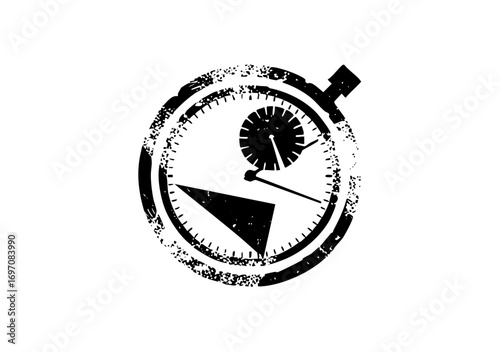 Vector Distressed stopwatch displays time measurement.