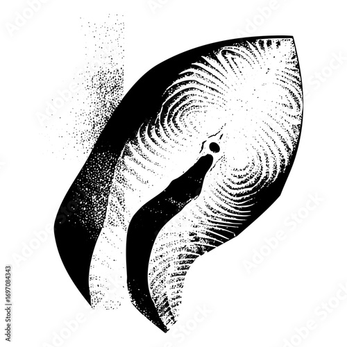 Vector Whale breaching with swirling water