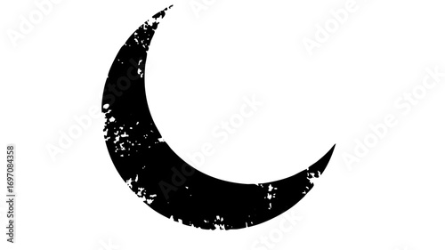 Vector Abstract moon with a distressed texture.