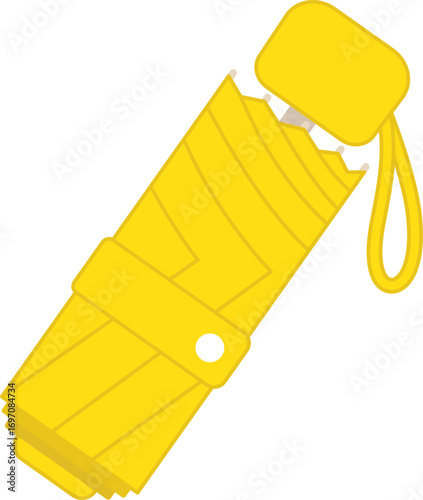Yellow color Folding Umbrella Compact icon.