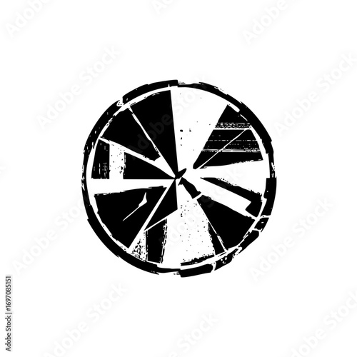 Vector Black and white citrus slice .