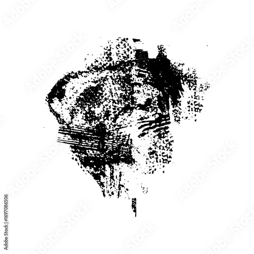 Vector Abstract portrait of a mans face in a distressed style.