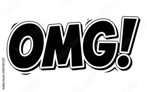 Comic text OMG Vector Illustration