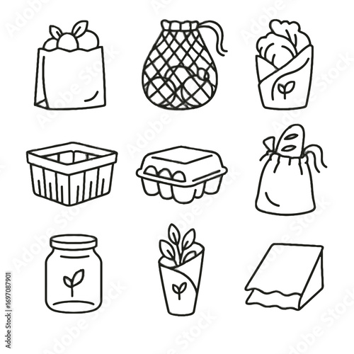 Cardboard paper eco icons container icon egg vector jar herb reusable veggie