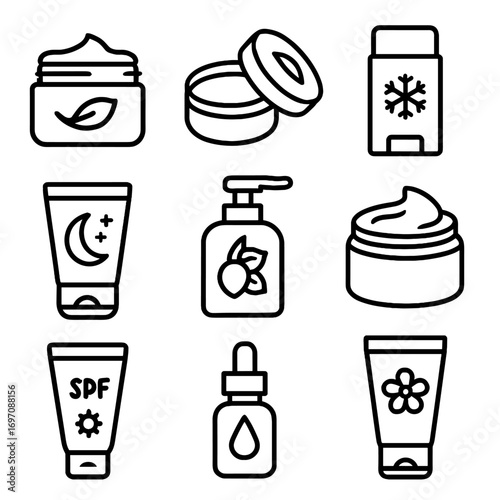 Butter soothing icons icon body repair vector skincare jar winter face mask