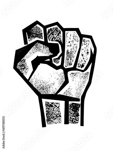 Vector Raised clenched fist conveys strength and solidarity.