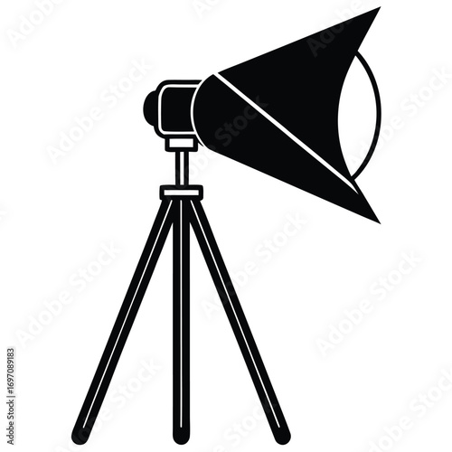 Black Silhouette Icon of a Studio Lighting Equipment on a Tripod photography spotlight