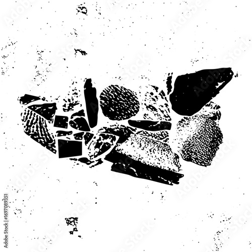 Vector Abstract fragmented shapes create a dynamic textured composition.