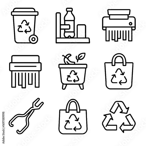 Compactor icon icons recycling compost vector tote bag crusher tools tongs bottle