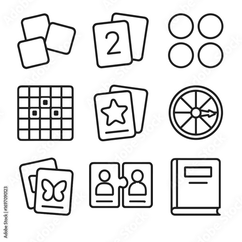 Tokens educational tiles number vector quiz spinner counting icon board game flashcards