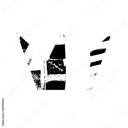 Vector Abstract fragmented fox head .