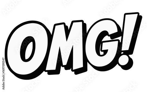 Comic text OMG Vector Illustration