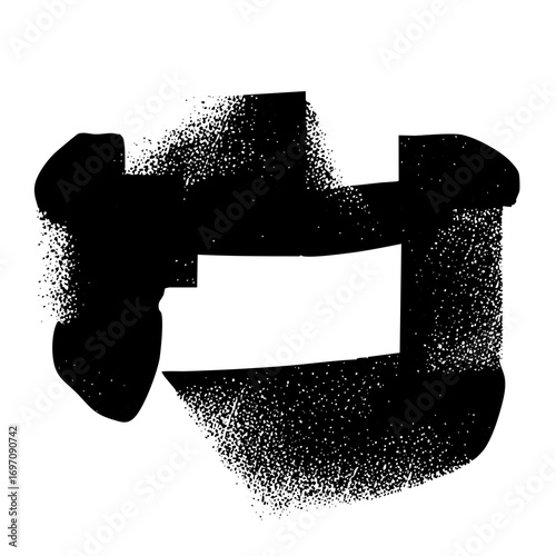 Vector Abstract black telephone handset with a rectangular cutout.