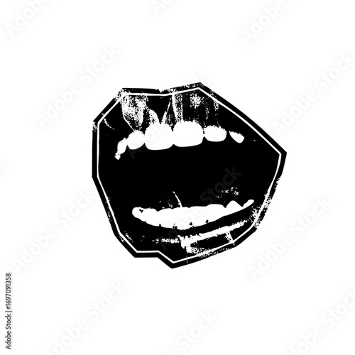 Vector Dramatic open mouth with visible teeth.