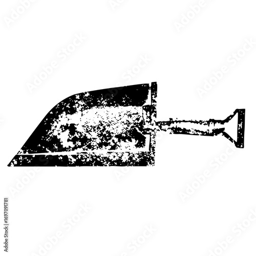 Vector Distressed trowel depicts a tool for cultivating soil.