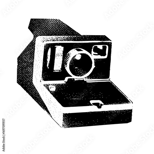 Vector Vintage camera with open case