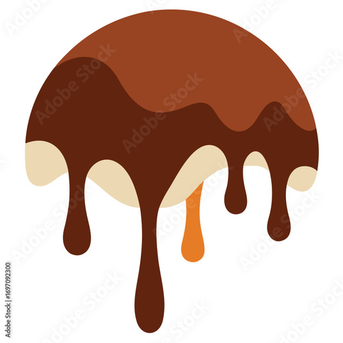Dripping Chocolate Sauce on White Background melted sweet