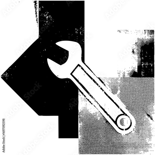 Vector Adjustable wrench with arrow .