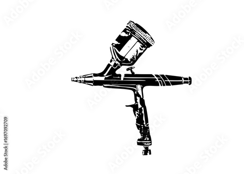 Vector Detailed of a spray gun for industrial applications.