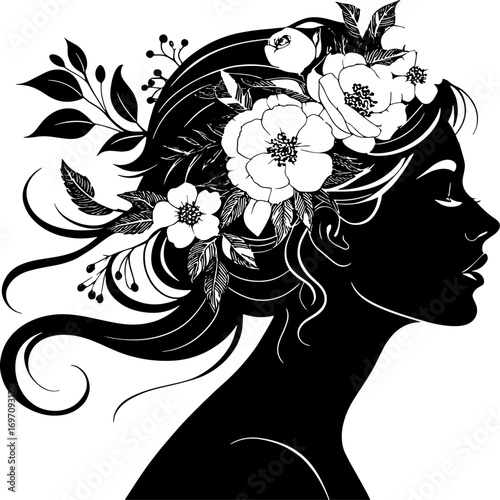 woman with flowers