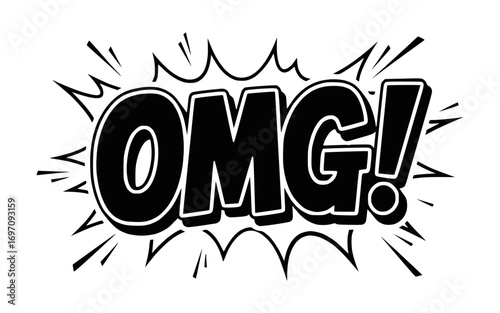 Comic text OMG Vector Illustration