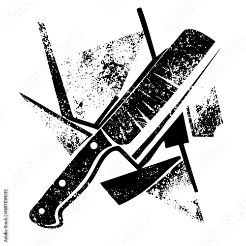 Vector Sharp blades featuring a knife cleaver and razor.