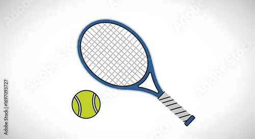 Wallpaper Mural Tennis Racket and Ball. Torontodigital.ca