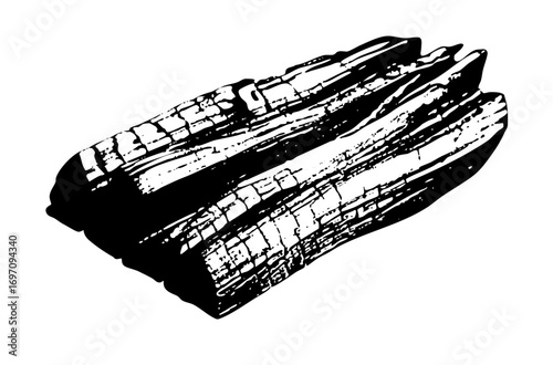 Vector Detailed of a fractured rock formation with layered textures.