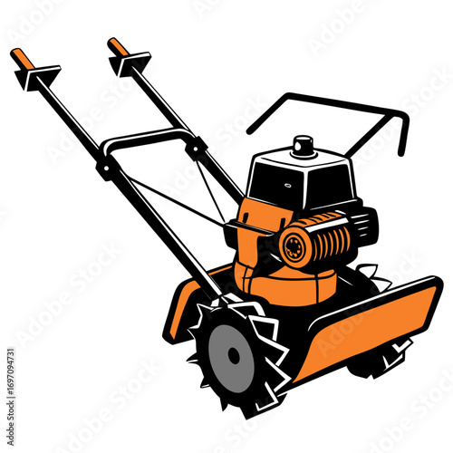 creative details  Power tiller Vector Illustration