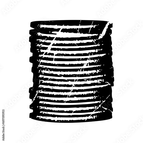 Vector Stacked discs in monochrome style.
