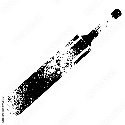 Vector Distressed vector of an opened bottle with cork.