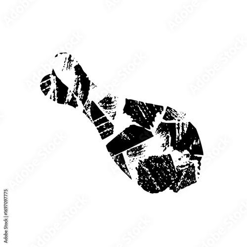 Vector Detailed claw showcases a crustacean appendage in monochrome.