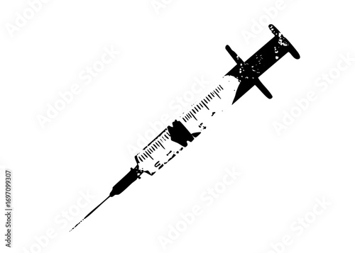 Vector Detailed of a medical syringe for healthcare concepts.