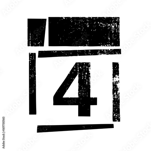 Vector Black calendar displays the fourth day of the month.