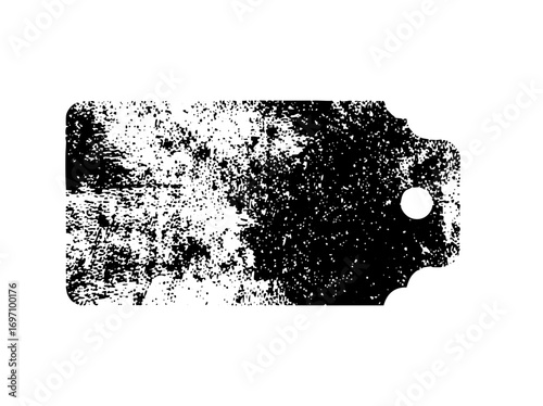 Vector Abstract tag with a hole distressed texture.