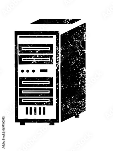 Vector Black server tower with open side panel.