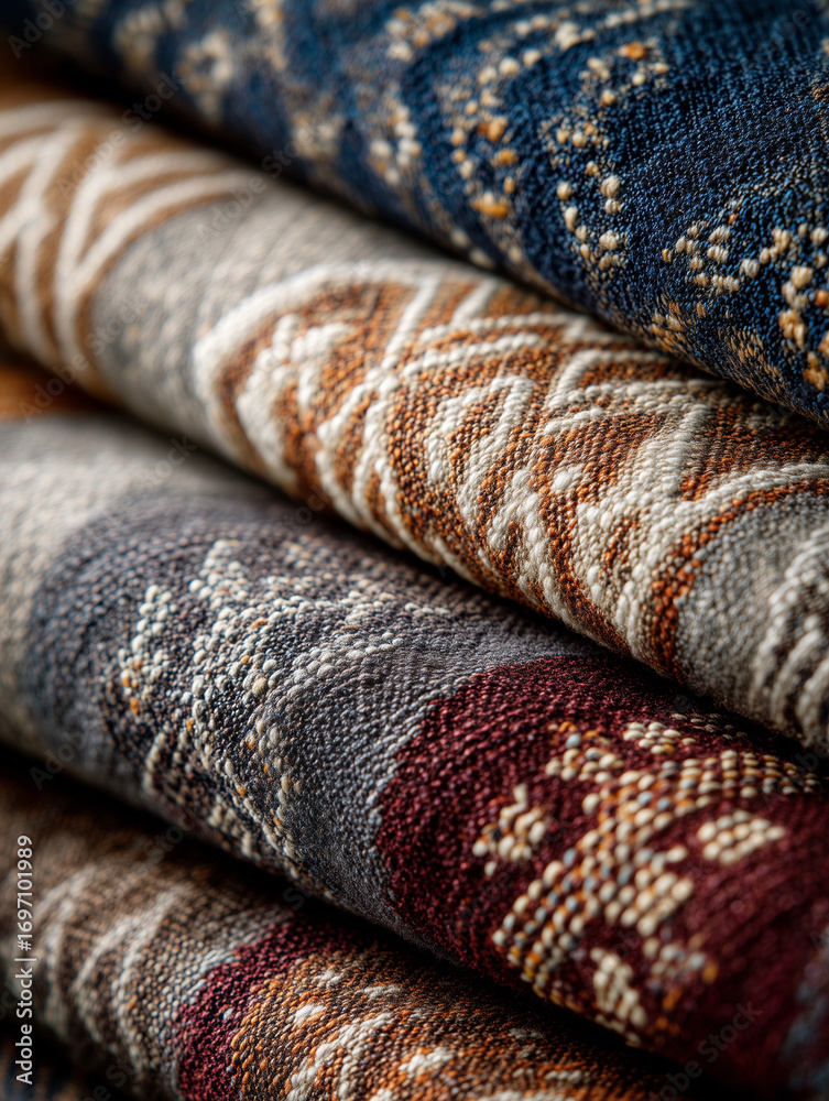 Fototapeta premium stack of colorful fabrics