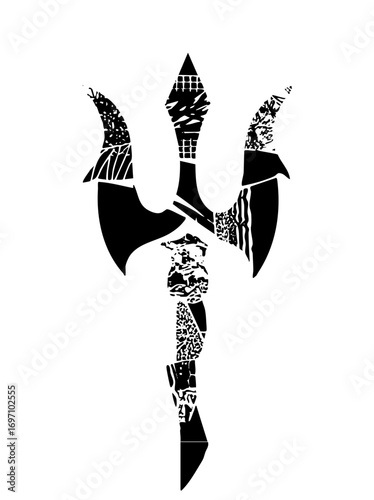 Vector Stylized Trident Weapon