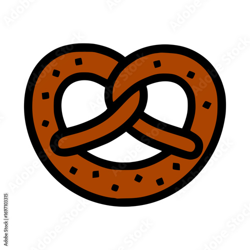 Delicious pretzel icon perfect for menus, recipe books, and bakery promotions with a modern feel