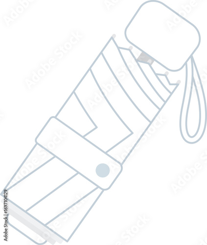 White color Folding Umbrella Compact icon.