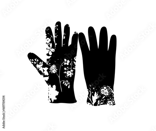 Vector Floral gloves showcases delicate botanical designs.