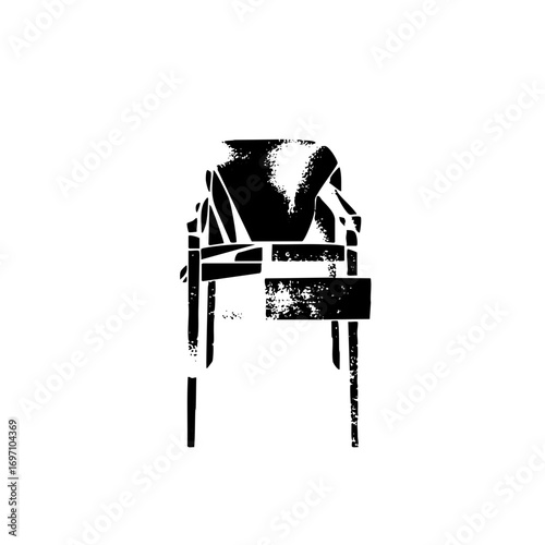 Vector Minimalist black vector of an empty chair.