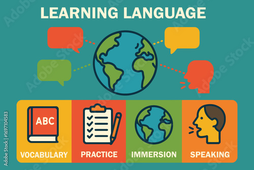 Learning language globally through vocabulary practice and immersion