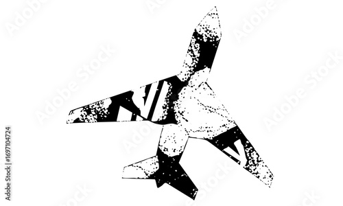Vector Abstract airplane with textured details.