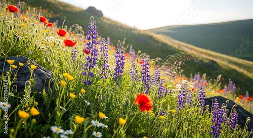 Wallpaper Mural Wildflowers on Hillside. Torontodigital.ca