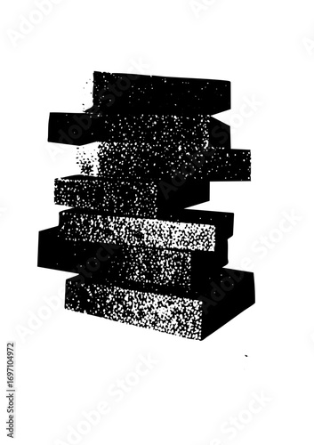 Vector Abstract stacked rectangular blocks create a modern geometric .