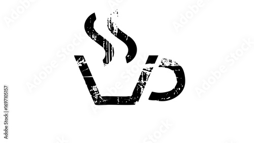 Vector Stylized coffee cup with .